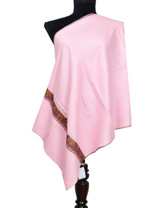 light pink embroidery wool stole 0063