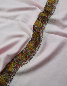 light pink embroidery wool stole 0063