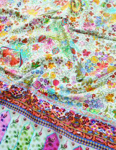 multi-coloured embroidery wool shawl 0133