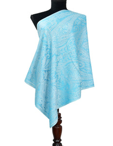 skyblue wool stole 0240