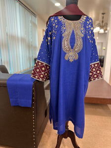 Blue Purepashmina blend kurta set 3 piece