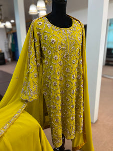 Hand embroidered sharara dress