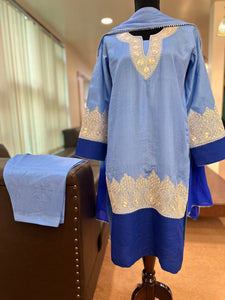 Handtilla kurta set blue