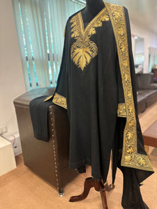 Wool blend black kurta set pwb311