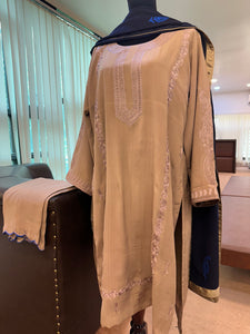 Pure crepe embroidered suit pbks890