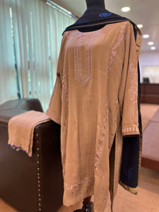 Pure crepe embroidered suit pbks890