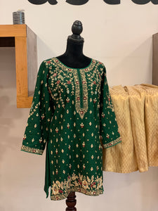 Hand embroidered Sharara dress 2pc stitched